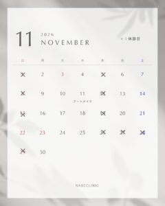 診療日　11月のメイン画像